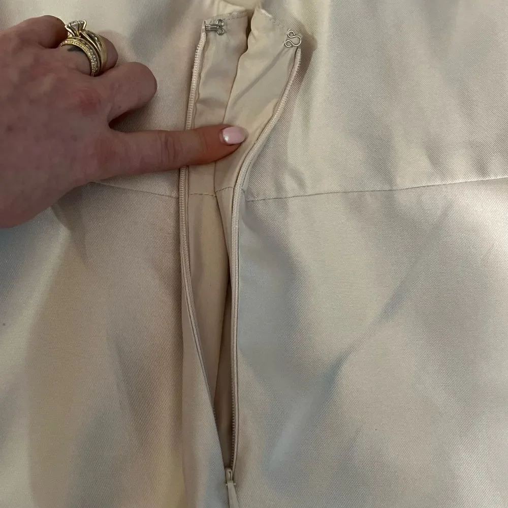 Alfred Sung V-Neck Full Skirt Satin Maxi Dress in Palomino. Size 16. NWT! - Picture 6 of 16